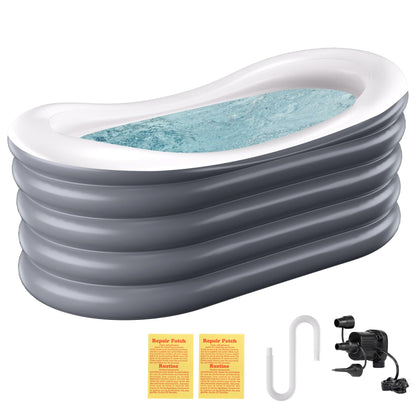 BINYUAN Inflatable Bathtub for Adults - Portable Collapsible Spa Tub with Electric Pump, Hot & Ice Bath Design, Foldable for 1-2 People, Durable PVC - Easy Inflate/Quick Drain