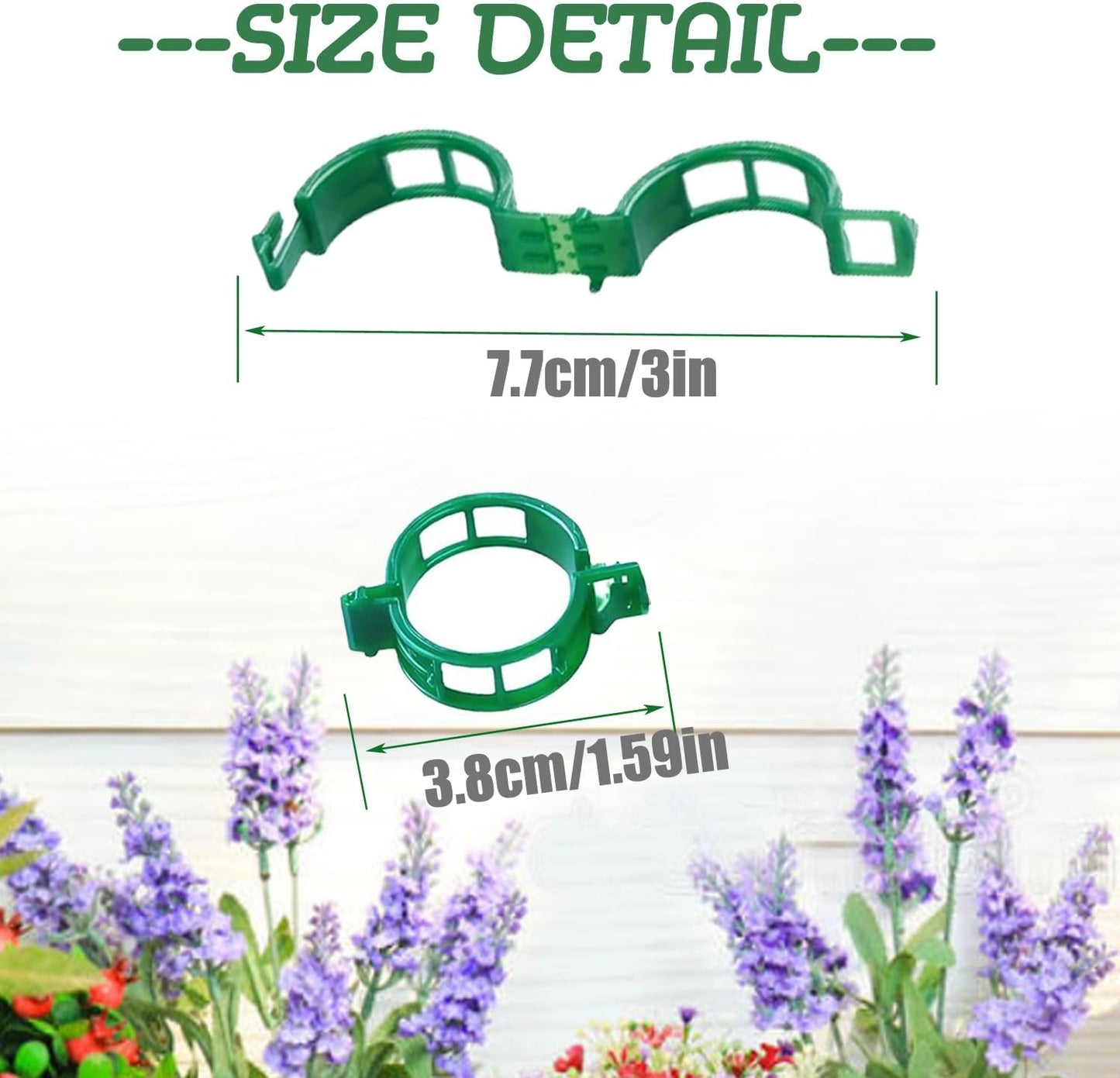 Skiennix Plant Support Clips - 100 Durable Tomato Clips for Trellis & Climbing Plants | Green