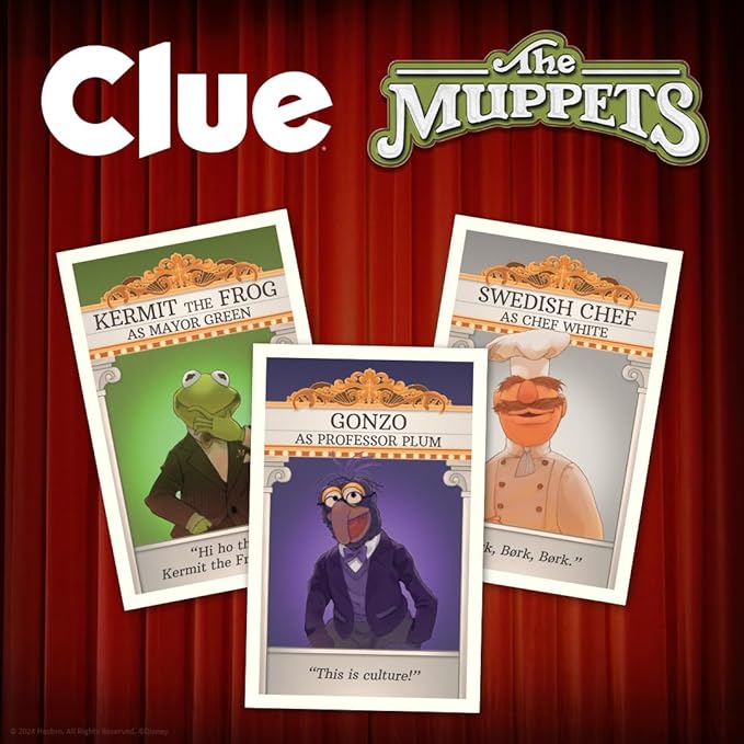 CLUE: The Muppets Classic Board Game Solve The Mystery in The Muppet Theater with Kermit Fozzie &amp More Discover Who Where and What Weapon was Used Officially Licensed The Muppets Merchandi