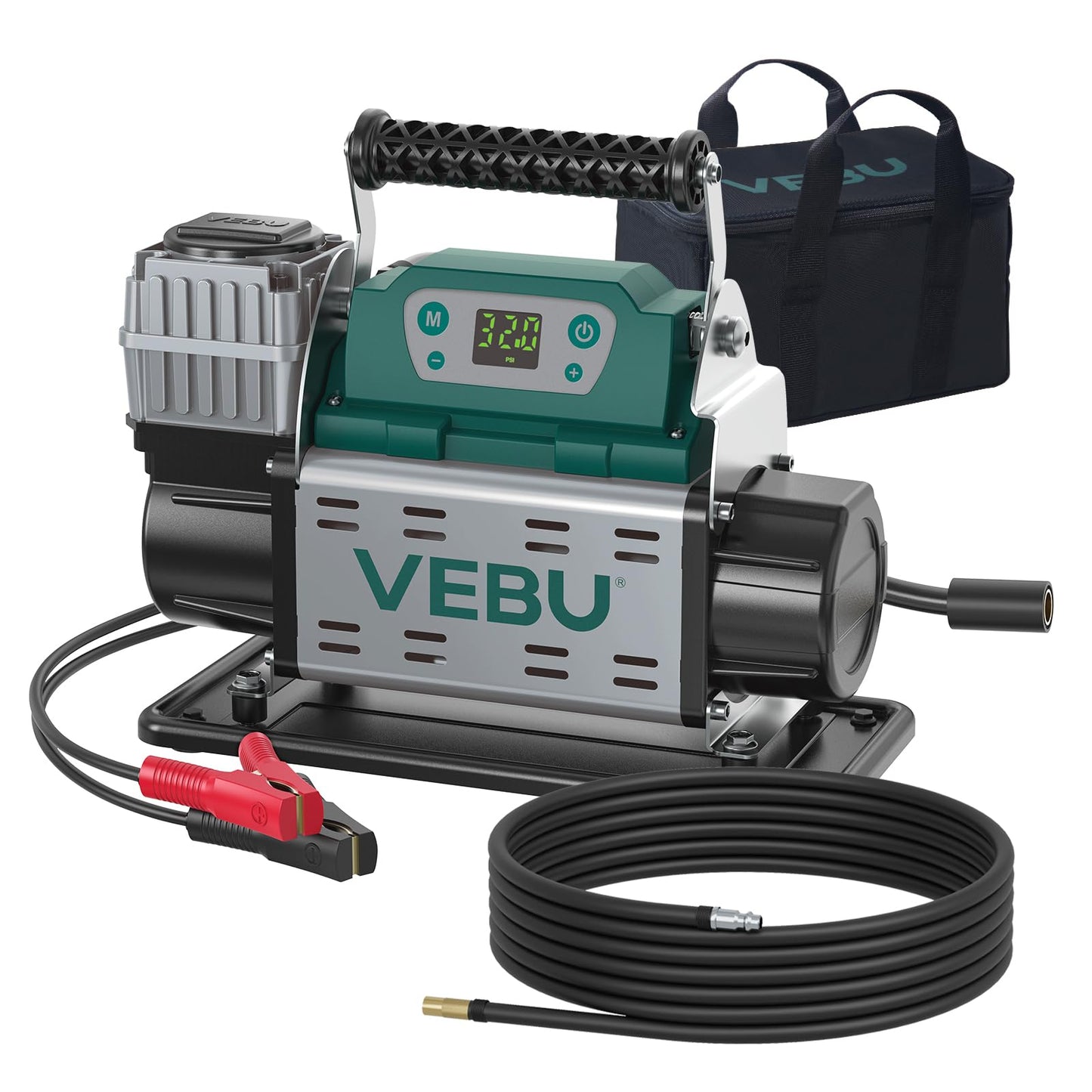 VEBU ‌RV Air Compressor 12V Tire Inflator, 150PSI with Auto Shut-off, Digital Display & Preset, 5.65CFM Fast Inflation for Off-road Vehicles, Trucks, SUVs, RVs, ATVs, Corded Electric