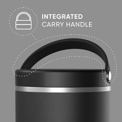 Hydrapeak 25oz Stainless Steel Food Jar - Vacuum Insulated, Leak-Proof Design for Hot & Cold Meals | Black