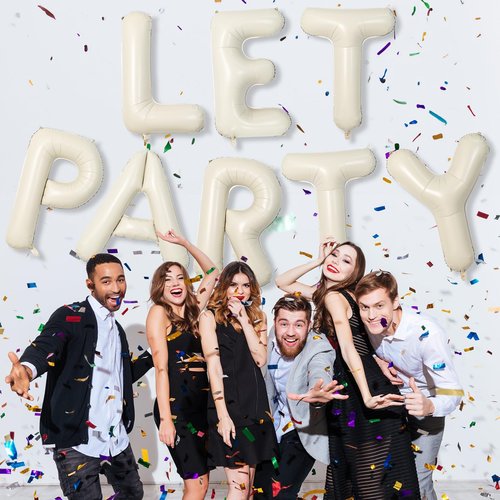 Cream Y Letter Balloons, 40 Inch Alphabet Foil Name Beige Balloon, Large Self Inflating Balloon Letters Y, White Sand Mylar Helium Custom Letter Balloon for Girls Birthday Party Baby Shower Decoration