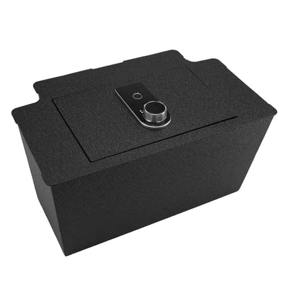 Center Console Gun Safe Vault - KEREN Vehicle Safe Vault Compatible with Chevrolet Silverado 2023-2026, Anti-Theft High Security Armrest Lock Box with Biometric Fingerprint Lock with Backup Key.