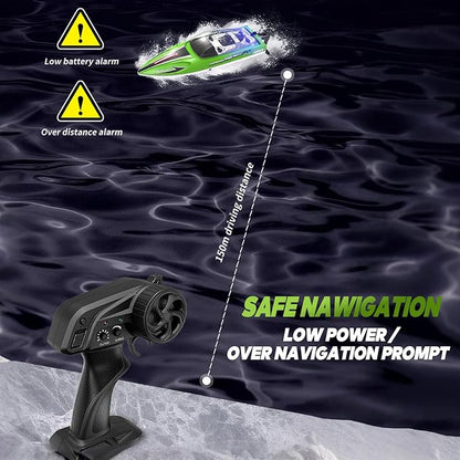 jaming 2.4Ghz RC Boat25KPH Fast Speed RC Boat14 inch Remote Control Boats for Kids and Adults Waterproof Toy Boats for Lakes &amp Pools Gifts for Kids Boys (Green)