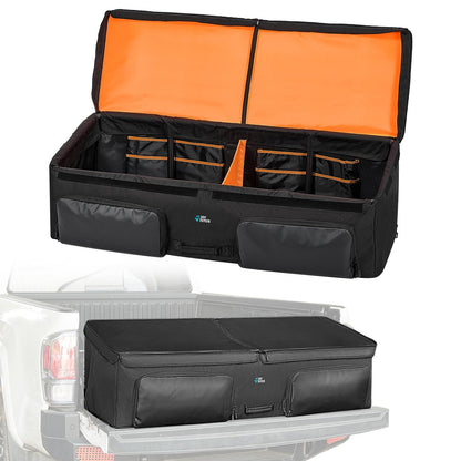 JOYTUTUS Truck Bed Cargo Box Organizer for Pickup, Truck Bed Cargo Bag, Storage Organizer Carrier Accessories for Groceries, Golf, Easily Slide in and Out, Easy Access