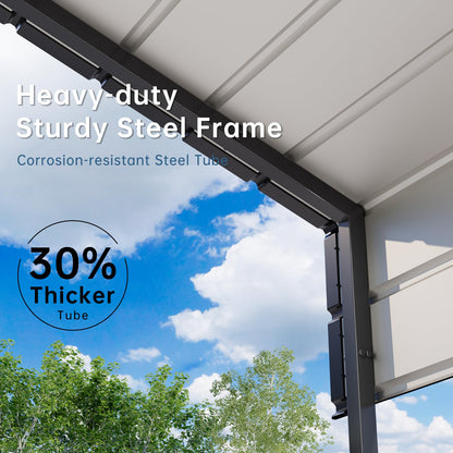 Metal Carport 10'x20'x8.8' Ft Heavy Duty Grey Galvanized Steel Roof Multi-Use Shelter Canopy with Metal Frame, Prefab Carport Garage for Cars, Boats, and Tractors