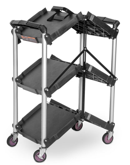 Wen Compact Foldable Service Utility Cart, Three Tier with 165-Pound Capacity (73065)