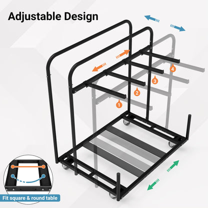 Eastrexon Updated Folding Table and Chair Rack Cart (Holds 10-16 Chairs & 4-8 Tables), Powder Coated, Perfect for Party, Hotel, Factory, Warehouse, 44.3" L x 31.4" W x 48" H