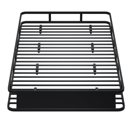 HongTaok 85" x 45" x 6" Universal Roof Rack, Extra Wide Rust-Proof Roof Cargo Basket for SUV, Heavy Duty Steel Rooftop Cargo Carrier, Car Top Luggage Holder 150LBS Capasity, Easy Assembly, Black