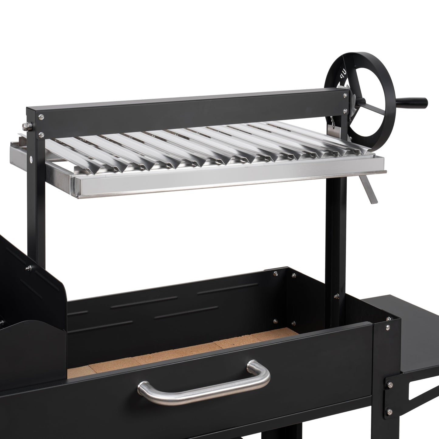 KoolMore 54 in. Charcoal BBQ Grill, Santa Maria Argentine Outdoor Grill with Interchangeable V Grates, Large Barbecue Grill for Outdoor Cooking, Black