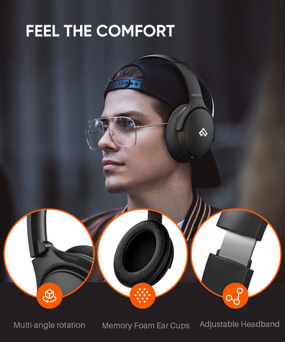 INFURTURE Over Ear Headphones Active Noise Cancelling Headphones, H1 Wireless Bluetooth Headset, Deep Bass Headset, Low Latency, 90H Playtime, Foldable Headphone for Sport Running Cool Gadgets Gift