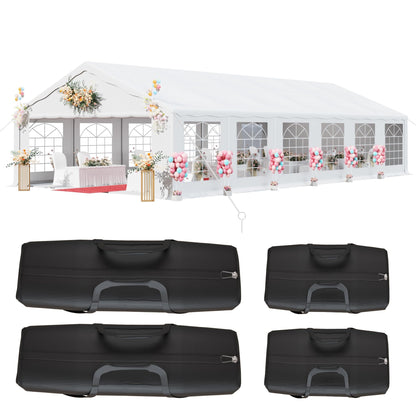Greesum 20X40 Outdoor Canopy Tent, Patio Camping Heavy Duty Gazebo Shelter for Party Wedding BBQ Events with Side Removable Walls, Waterproof Shelter, White