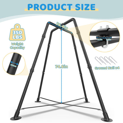 Heavy Duty Swing Frame, 330LBS Metal Swing Stand for Kids and Adults, Fits for Most Swings - for Indoor and Outdoor Use, Black(Saucer Swing NOT Included)