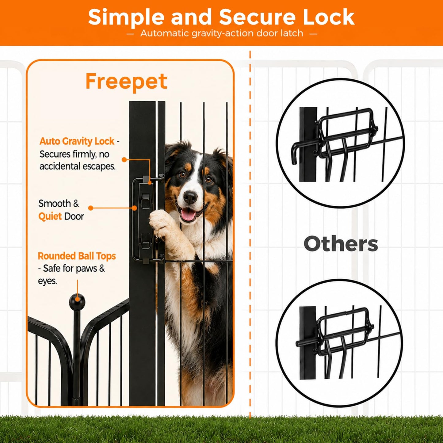 Dog Playpen for Small/Medium Dogs - 32 inch 8 Panels Heavy Duty Metal Puppy Fence Outdoor Indoor with Door, Anti-Rust Foldable Puppy Pen Pet Enclosure, Portable Exercise Kennel for Camping, Yard, RV