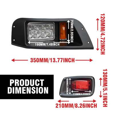 Shu-Ran Golf Cart LED Light Kits for EZGO TXT 1996-2013 Carts (12V), Super Bright Golf Cart Headlight Tail With Turn Signals Kits, Brake Lights, Hazard Light Switch, Horn