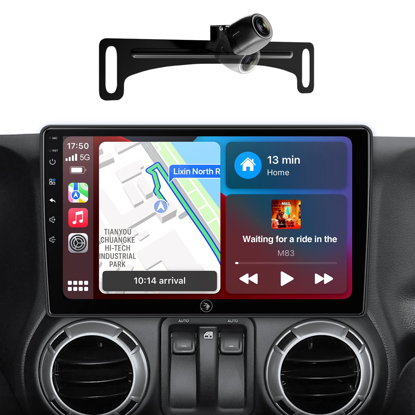 Linux Car Radio Stereo for Jeep Wrangler JK Compass Patriot Liberty Commander, 10.2 Inch Touchscreen Wireless CarPlay Android Auto GPS Navigation Head Unit WiFi Bluetooth FM/AM SWC