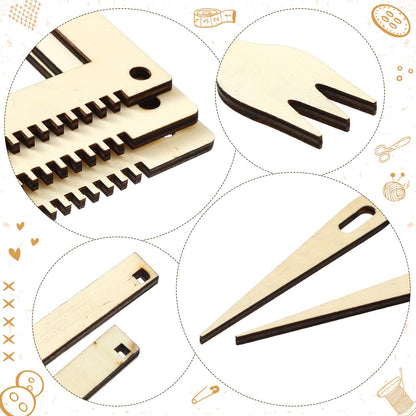 Thyle 6 Sets Weaving Loom Kit for Beginners, Wooden Frame Loom Set with Needles & Tools, 5.3 x 7.8'', 7.9 x 11.8'' for DIY Wall Hanging, Tapestry & Craft Projects
