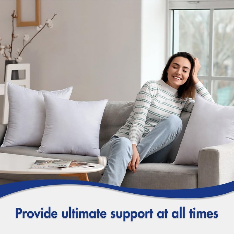 MIULEE 18x18 Pillow Inserts,Down Alternative Pack of 2 Decorative Throw Pillows for Sofa Couch Bed, Ultra Soft Fluffy Bed Sleeping Form