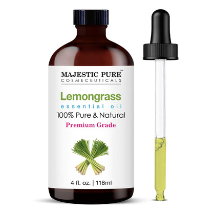 Majestic Pure Lavender Essential Oil with Glass Dropper - Huge 4 Fl Oz - 100% Pure and Natural Lavender Oil - Premium Grade Essential Oils for Diffuser, Aromatherapy, Soap and Candle Making