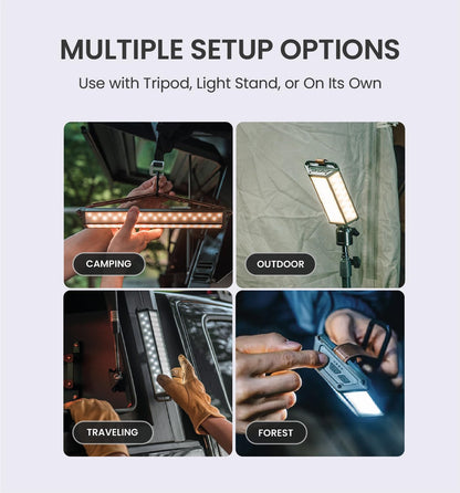CLAYMORE 3FACE NEO 30 Area Light – 8,500 Lumen Turbo Mode, 3 LED Colors, 3D Wide-Angle Work Light with Dual Tripod Mounts – IP54 Waterproof for Camping & Emergency Use