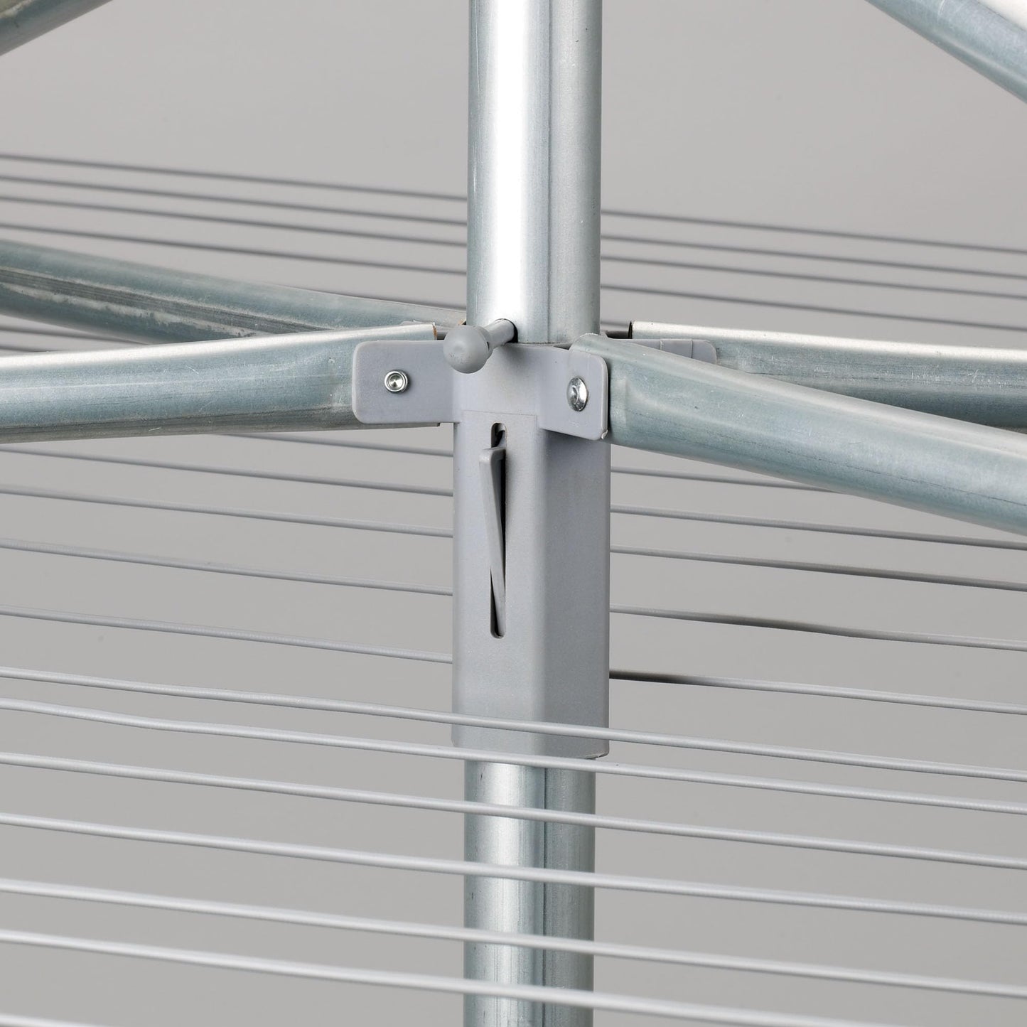 Household Essentials 17130-1 Rotary Outdoor Umbrella Drying Rack | Aluminum | 30-Lines with 210 ft. Clothesline,Silver