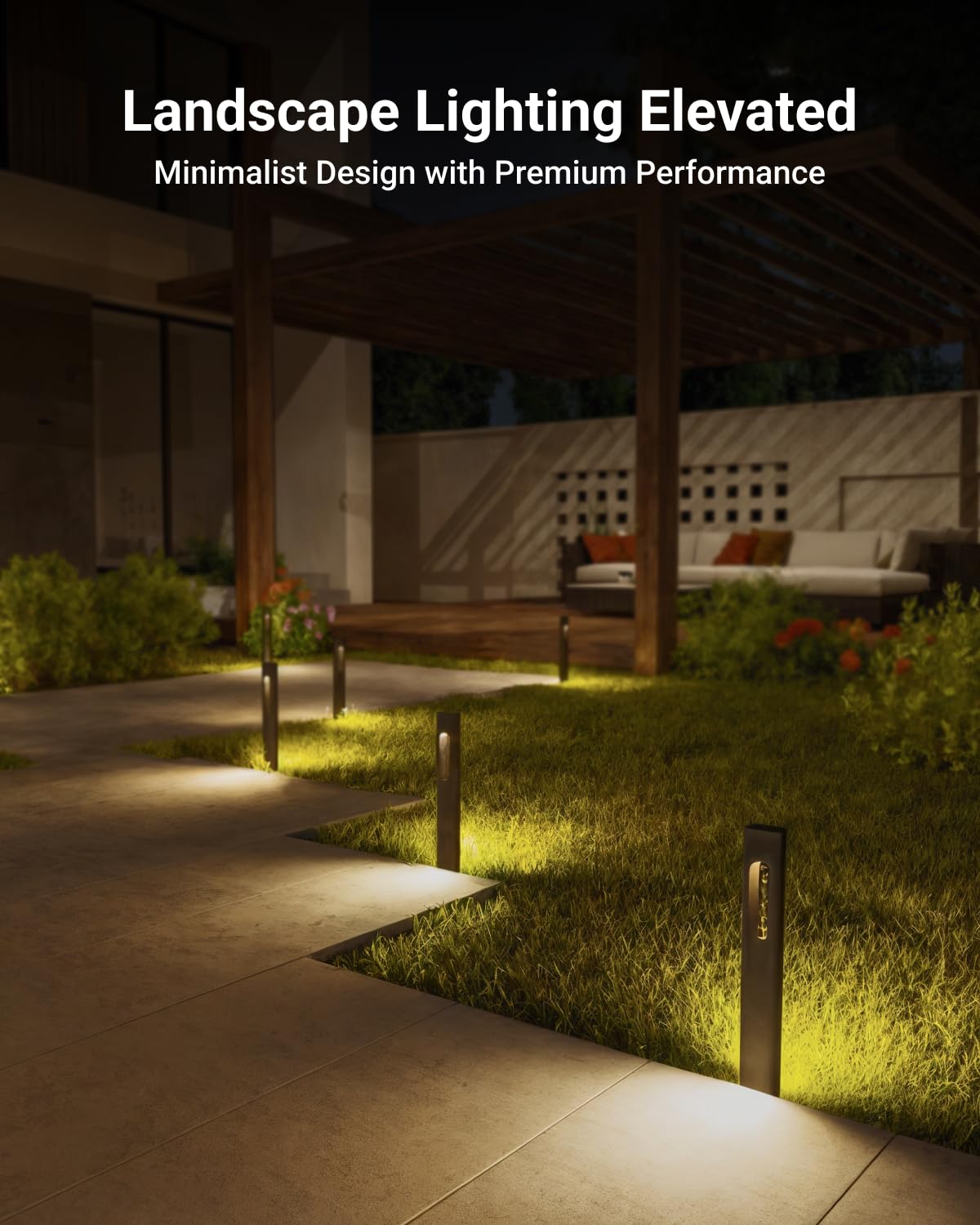 Sunco 12 Pack Gleam Low Voltage Garden Pathway Light, LED Outdoor Lights for Patio Landscape Path Lighting, 4W, 70 LM, 3000K Warm White, IP65 Wet Rated, 50000 Lifetime Hours, Non-Dimmable ETL