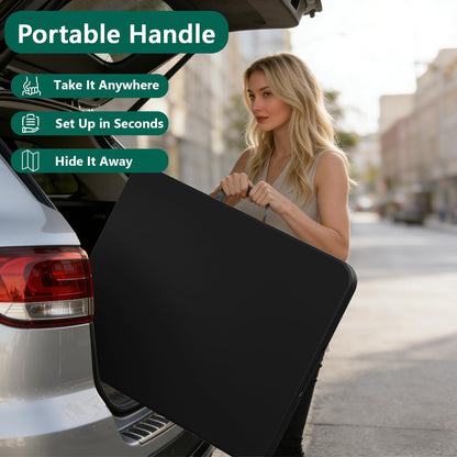 2 Pack Folding Table 6ft - Heavy Duty Plastic Table with Handle, Foldable & Portable, Fold-in-Half Utility Tables for Outdoor, Dining, Wedding, Events, Indoor, Picnic, Camping, Party (Black)