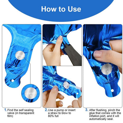 OFFCUP 40 Inch Blue Number 1 Balloon for 1st Birthday Decoration, Birthday Balloons Large Foil Number 1 Balloons Self Inflating for Boys Girls Men Women Birthdays Anniversary Party Decorations