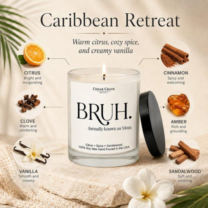 Mom Gifts - Mothers Day Gifts from Son, Daughter, Children - Bruh Formally Known as Mom Scented Candle | Funny, Cool Present for Women Birthday Unique, Best Mother Ever, Wife Gift Ideas