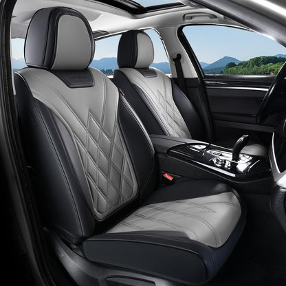 Coverado Car Seat Covers Full Set, Seat Covers for Cars, Front Seat Covers and Back Seat Cover Waterproof Leather Automotive Seat Cover, Universal Car Interior Protectors Cushion for Most Cars