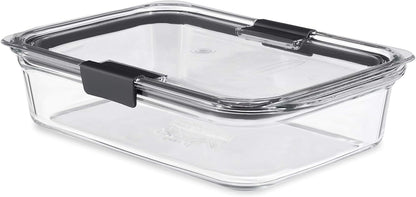 Rubbermaid Brilliance Glass Food Storage Container - 8-Cup, BPA-Free & Leak-Proof | 2-Piece Set