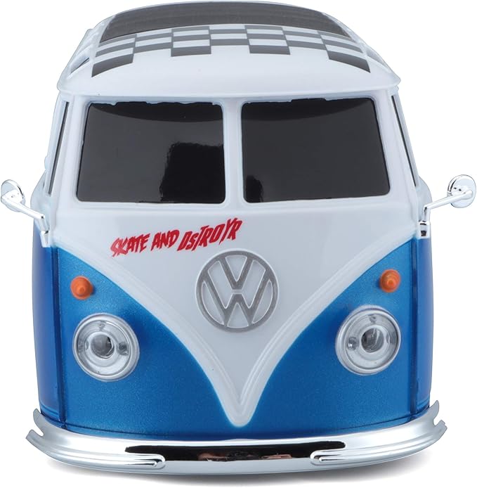 Maisto 1:24 RC VW Van Samba 2.4GHZ Remote Control Vehicle White/Blue (81529-00000009)