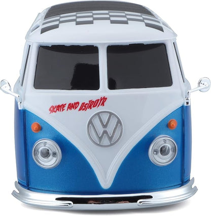 Maisto 1:24 RC VW Van Samba 2.4GHZ Remote Control Vehicle White/Blue (81529-00000009)