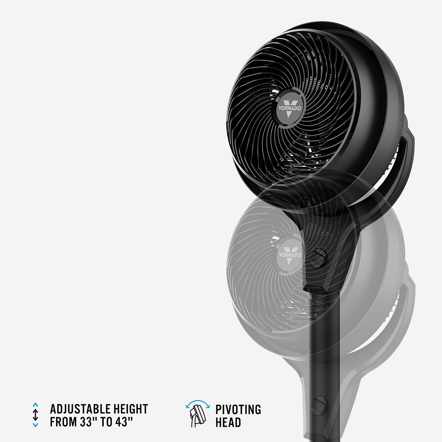 Vornado 602 Whole Room Air Circulator Pedestal Fan with 3 Speeds, Adjustable Height, Personal, Black and Vornado 460 Whole Room Air Circulator, Small Fan with 3 Speeds, Adjustable Tilt, Easy to Clean, Moves Air 70 Feet, Quiet Fan for Home, Office, Bedroom