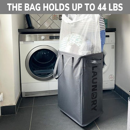Goodpick Laundry Basket - Rolling Hamper with Removable Wash Bag | 75L Capacity, Grey Color