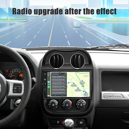 for Jeep Compass Patriot 2010-2016 Android 14.0 Radio Stereo with Control knob Head Unit 10.1-Inch HD Touch Screen with Android Auto CarPlay 5G WiFi GPS Navigation Bluetooth DSP Backup AHD Camera