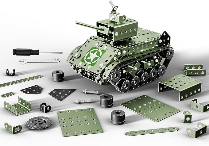 Lucky Doug STEM Building Projects Model Army Tank Set - 284 Pieces STEM Project Building Toys for Kids Ages 8-12 Assembly Science Kit Educational Toys Gift for Kids Boys 7 8 9 10 11 12-16 Years Old