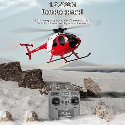 Remote Control Helicopter C189 MD500 RC Helicopter Model 1/28 Scale 4CH Single-Rotor Helicopters with 6-Axis Gyro and Brushless Motor 2.4GHz RC Aircraft for Adults 2 Batteries (Camouflage)