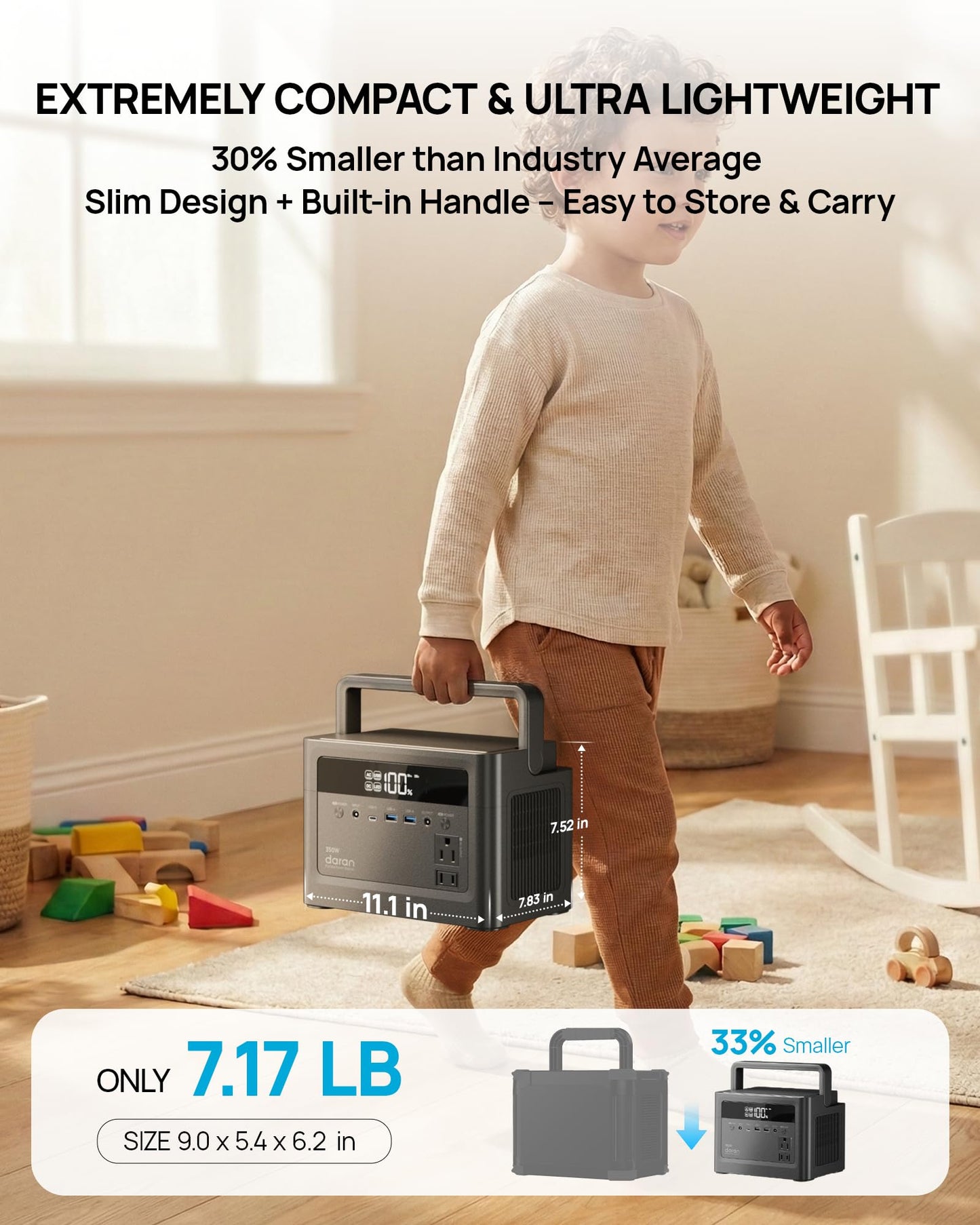 2026 Portable Power Station 700W Surge, 288Wh LiFePO4 Battery Backup, Power Bank with AC Outlet 350W/110V, Solar Generator Fast Charging for Camping Essentials, Hurricane Emergency, Home, Road Trips