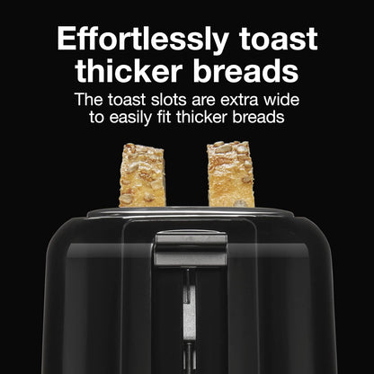 Proctor Silex 2-Slice Toaster - Extra Wide Slots for Bagels, Cool-Touch Walls, Black