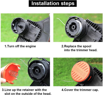THTEN AF-100 String Trimmer Spool - 30ft 0.065" Refills for Black and Decker Models | 6 Pack