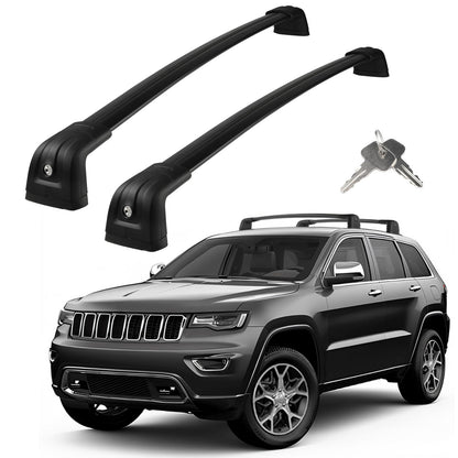 Roof Rack Cross Bars Compatible with Jeep Grand Cherokee Altitude & SRT & Trackhawk with Roof Black Moldings 2011-2022, Adjustable Aluminum 300 LBS Anti-Theft Lock Crossbar for Bike, Snowboard,Luggage