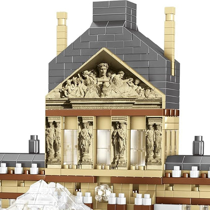 dOvOb Architecture Louvre Micro Building Blocks Set（2885PCS） - World Famous Architectural Model Toys Gifts for Kid and Adult