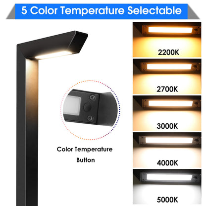 Energetic 5CCT Low Voltage Landscape Lights, 5W 200LM IP65 Waterproof LED Pathway Lights, 50000 Hrs, Outdoor Landscape Lighting, Square Modern Side Lit, Die-cast Aluminum Housing, ETL, Black, 6 Pack