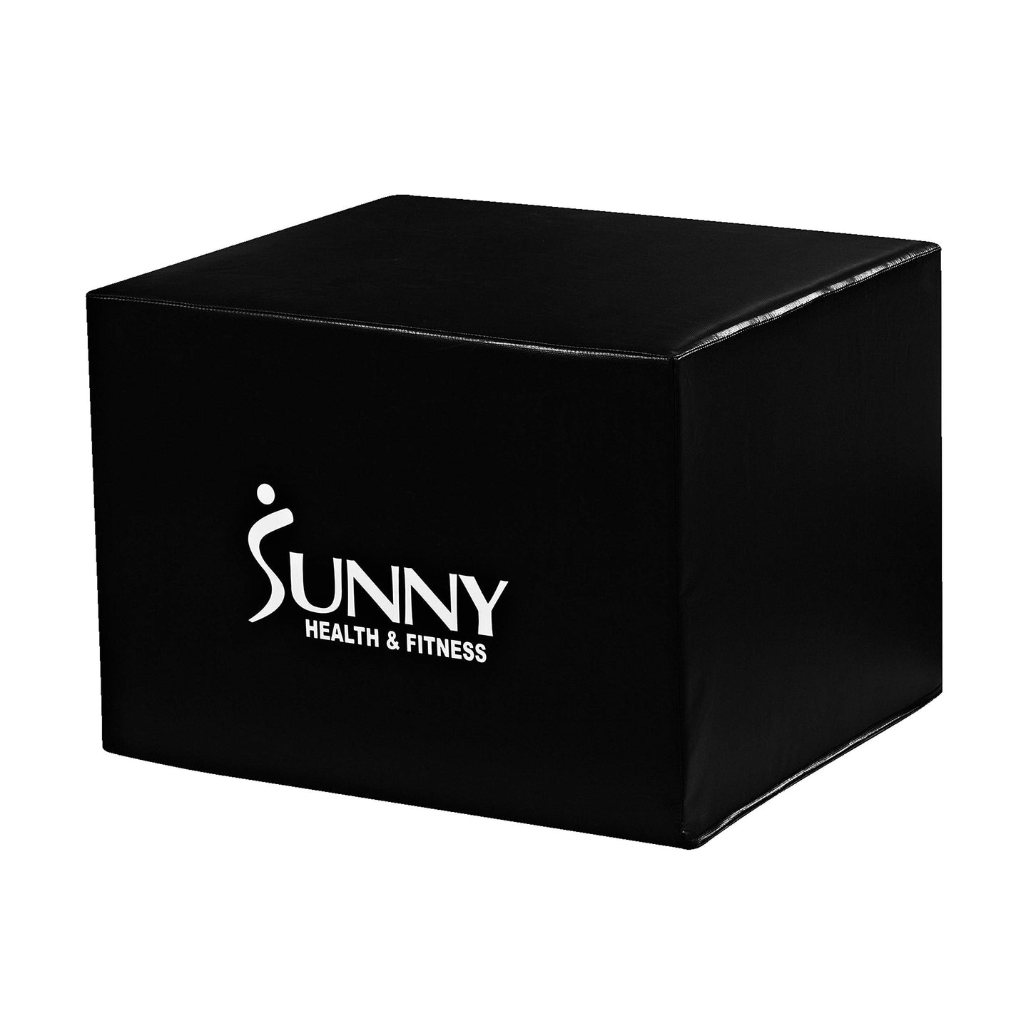 Sunny Health & Fitness Plyo Box Jump Platform with Adjustable Heights 20"/24"/28" and Shock Absorbing Foam Cover, 3-in-1 Plyometric Jump Box - No. 072, Black