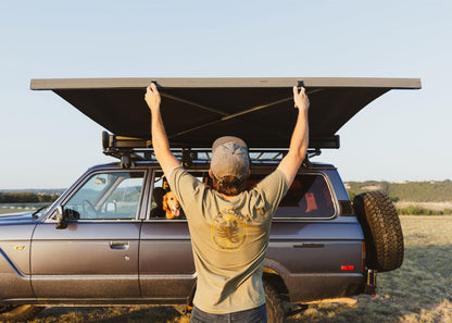 KAMMOK CROSSWING: Car Awning | Three-Second Deployment | No Supports Required | All-Weather Durability | Adjustable Coverage | Charcoal Gray 7 ft