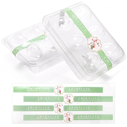 Yopay 50 Pack Deviled Egg Trays with lid, Plastic Clear 6 Slots Deviled Eggs Halves Carrier Deviled Container Dish Plate Holder for Party, Classic Cuisine Trays