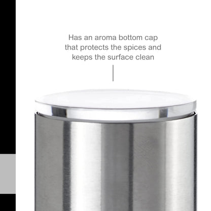AdHoc Duomill Pure Salt and Pepper Combo Mill - Stainless Steel Salt & Pepper Mill - Handy Salt & Pepper Grinder - Stainless Steel