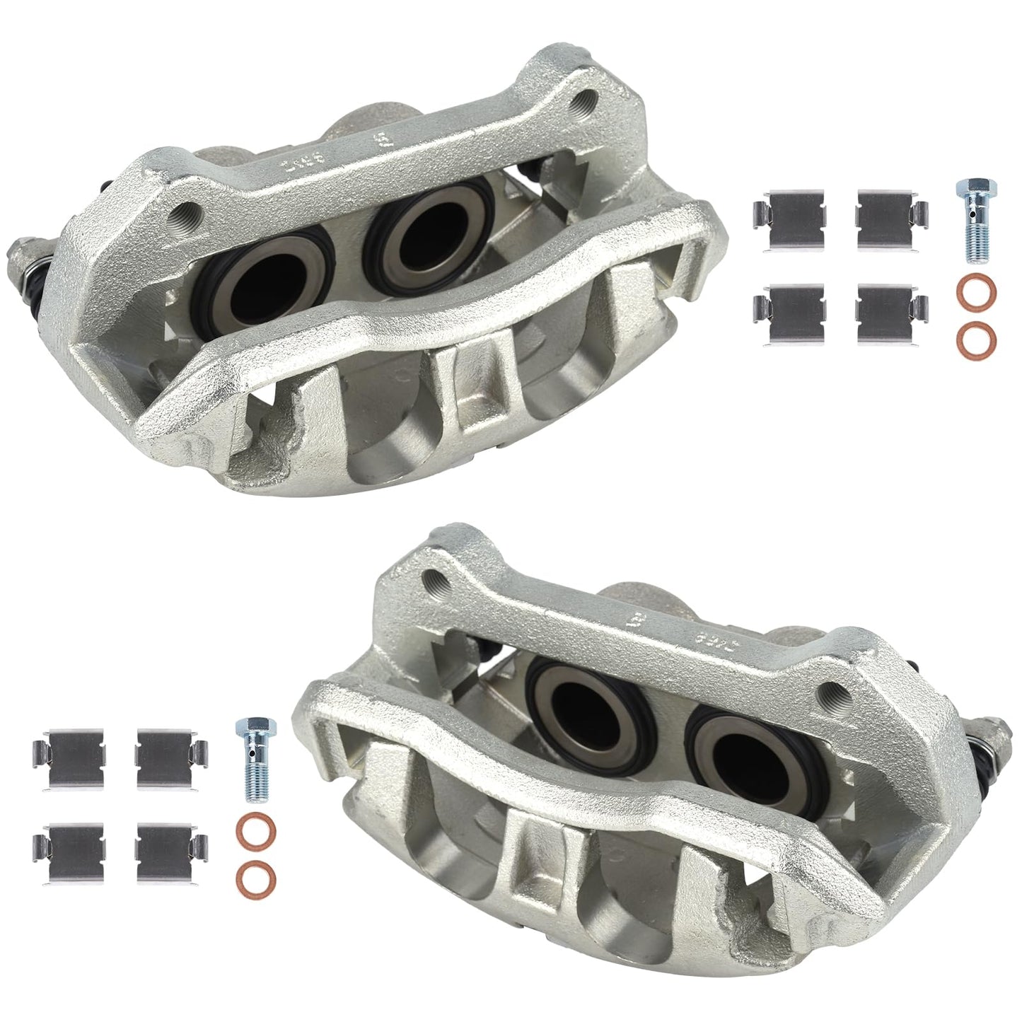 KUSATEC 18B5237 18B5236 Front Disc Brake Caliper with Bracket Compatible with 2010-2021 Ford Expedition, Lincoln Navigator, 2010-2011 F-150, Mark LT, Both Driver and Passenger Side
