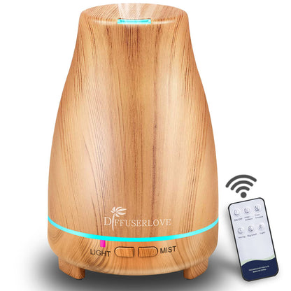 Diffuserlove Essential Oil Diffusers 200ML Remote Control Ultrasonic Mist Humidifiers BPA-Free Aromatherapy Diffuser with 7 Color Lights, Auto Shut-Off for Bedroom Office Kitchen